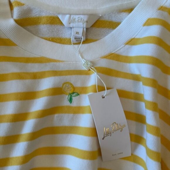 Lilly Pulitzer Yellow Stripe Sweatshirt - Picture 2 of 3